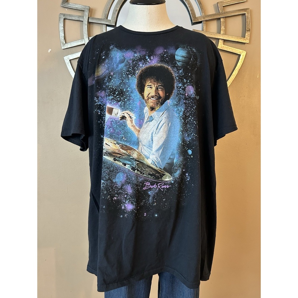 Bob Ross Artist Outer Space T Shirt Men's 2XL Black‎